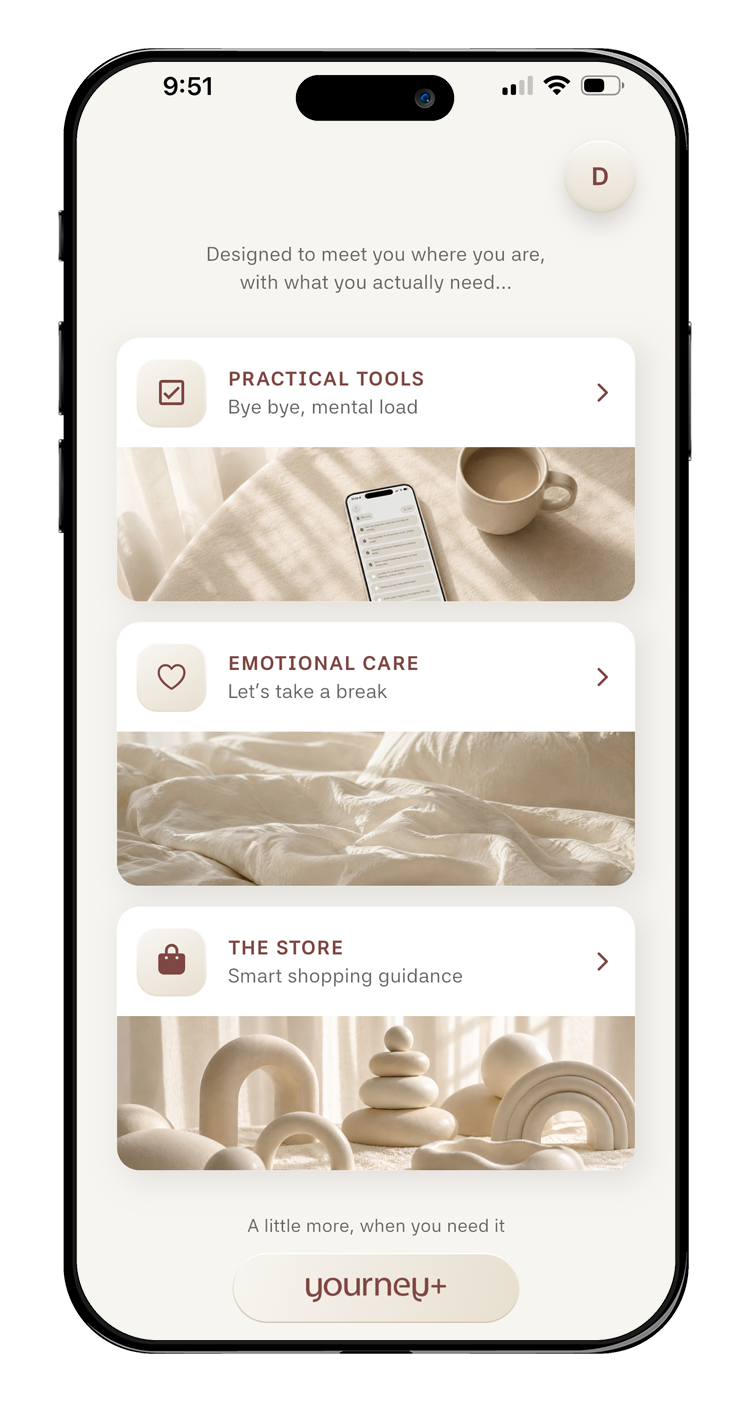 Vista de la app Yourney en iPhone