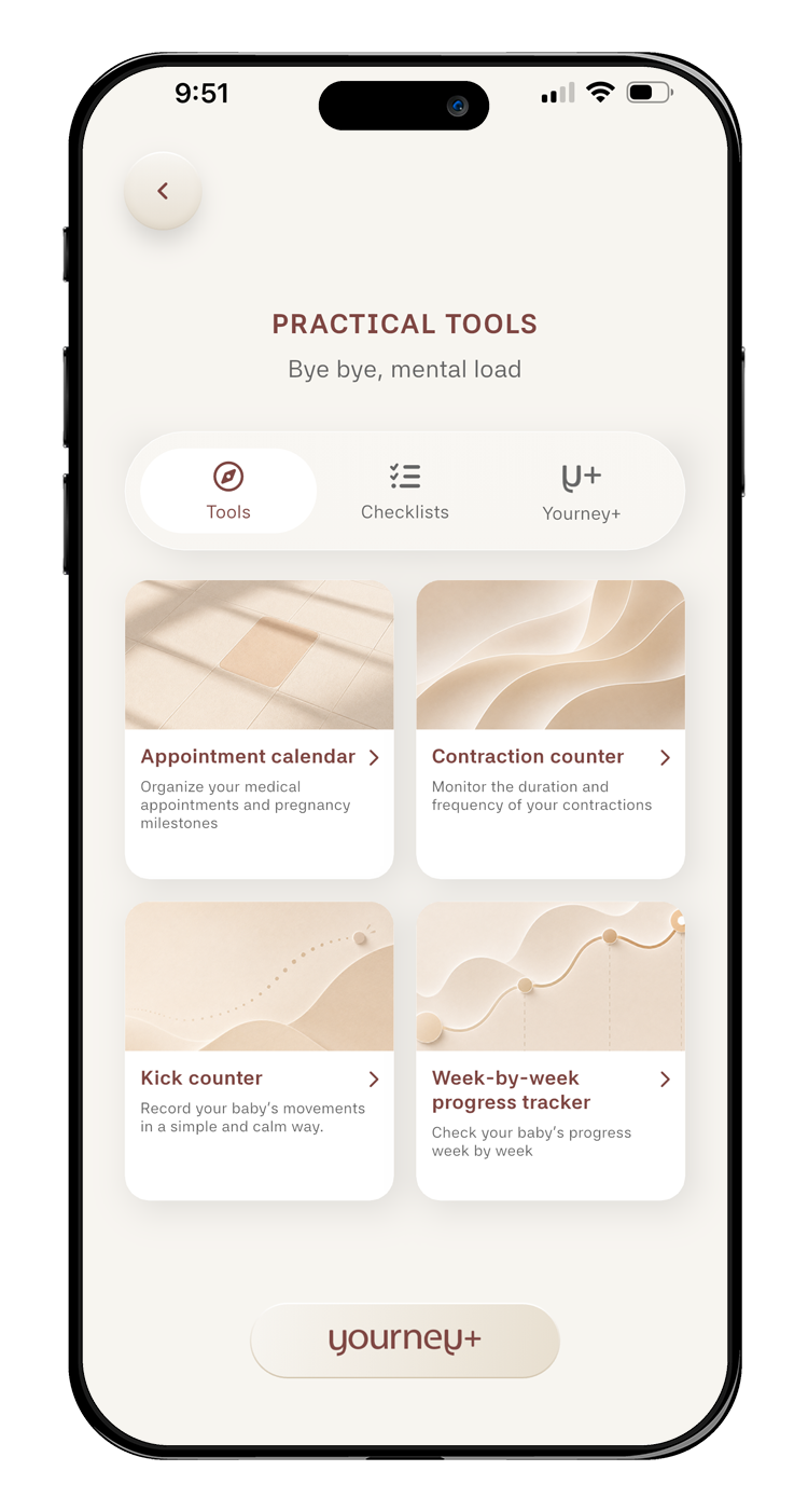 Vista de la app Yourney en iPhone